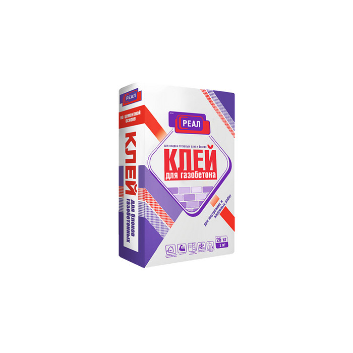 Клей для газобетона РЕАЛ, 25 кг